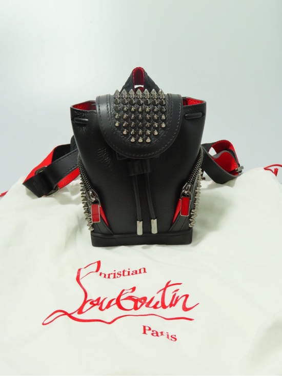Christian Louboutin Handbags - Christian Louboutin Explorafunk Backpack Mini Studded Black Red
